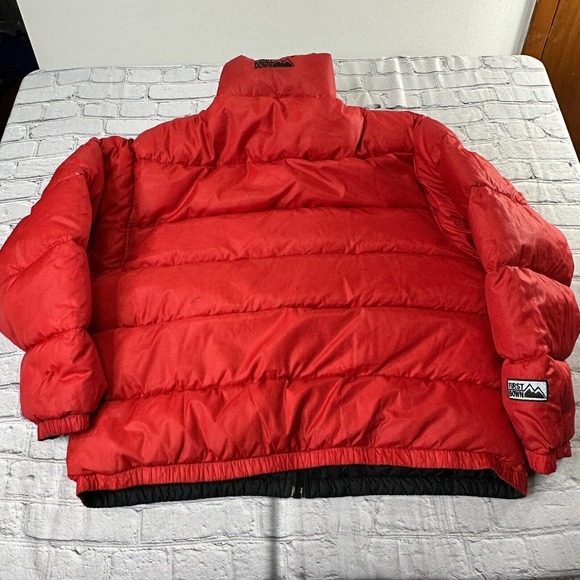 First Down USA Duck Down Puffer XL Jacket Black Red Winter Coat Reversible VTG - Picture 10 of 10